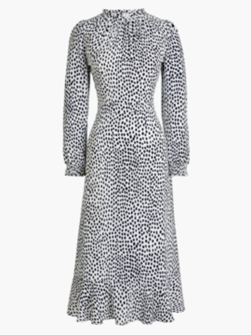 J. Crew Factory Polka Dot Corpcore Wrinkle Resistant Midi Dress NWT 8